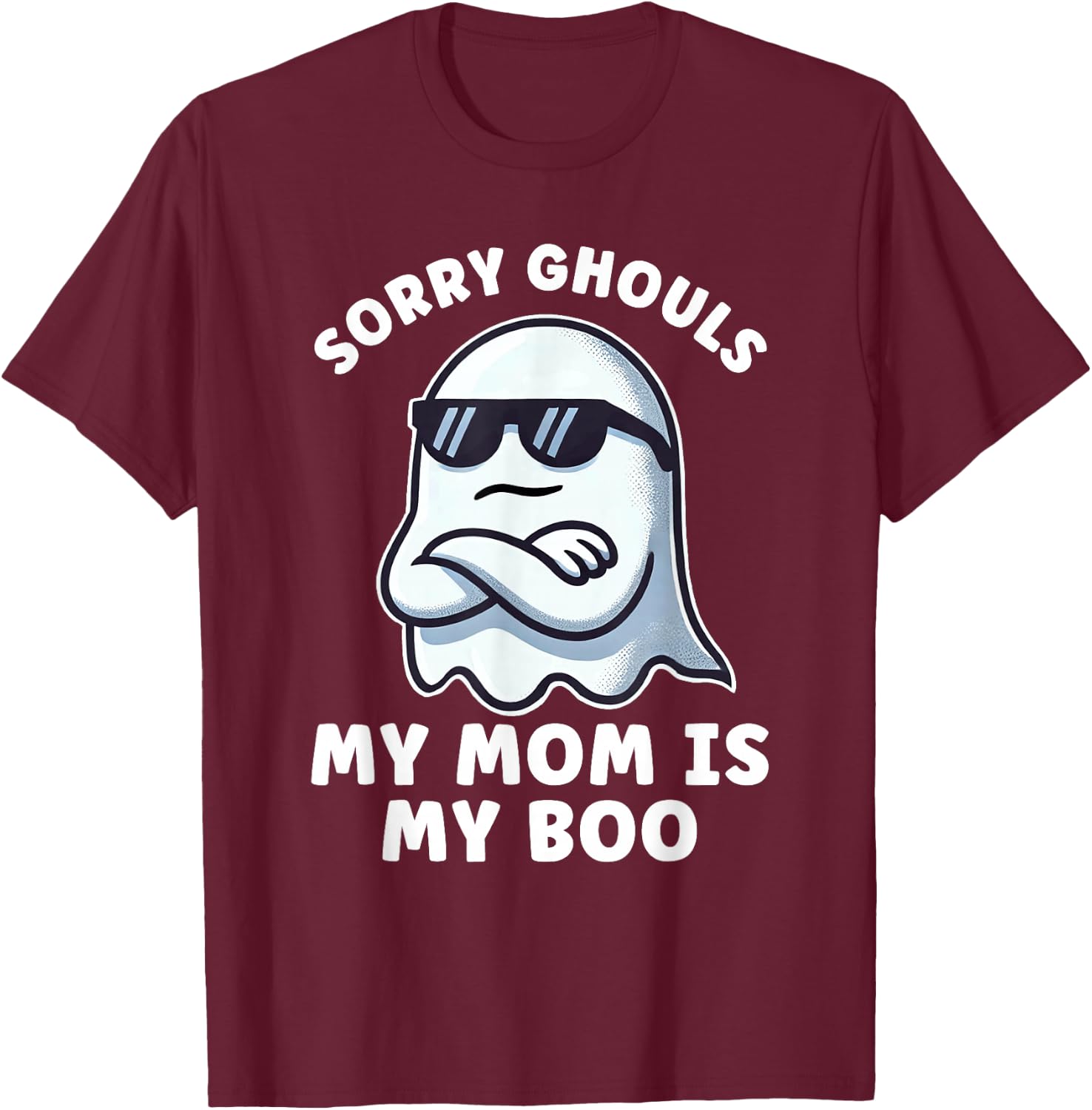 Halloween Ghost My Mama is my Boo Boys Kids Mom is my Boo T-Shirt - T-Shirt | Maroon