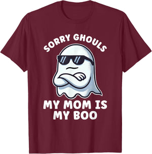 Halloween Ghost My Mama is my Boo Boys Kids Mom is my Boo T-Shirt - T-Shirt | Maroon