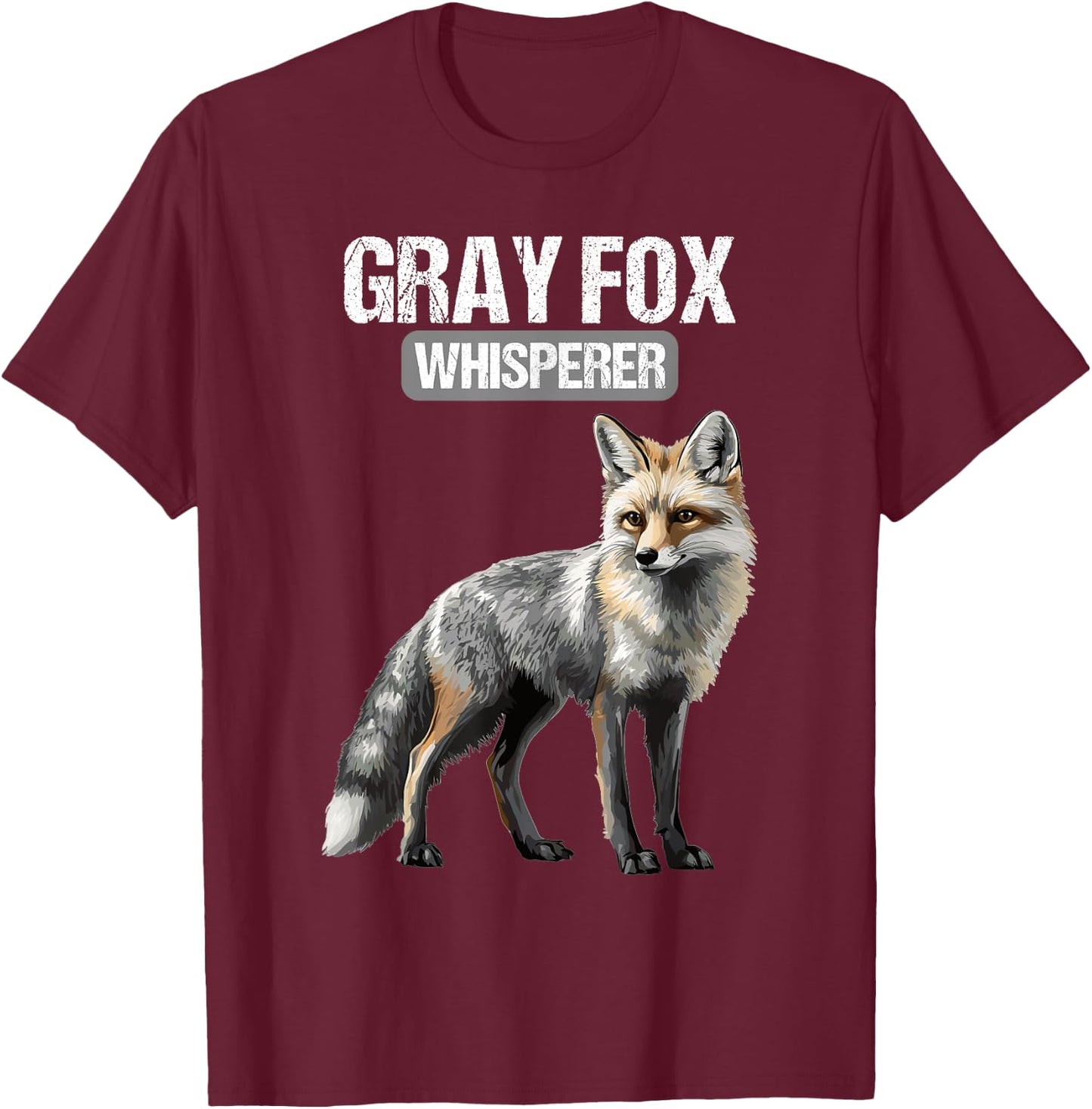 Gray Fox Whisperer. Gray Foxes Gray Fox T-Shirt - T-Shirt | Maroon