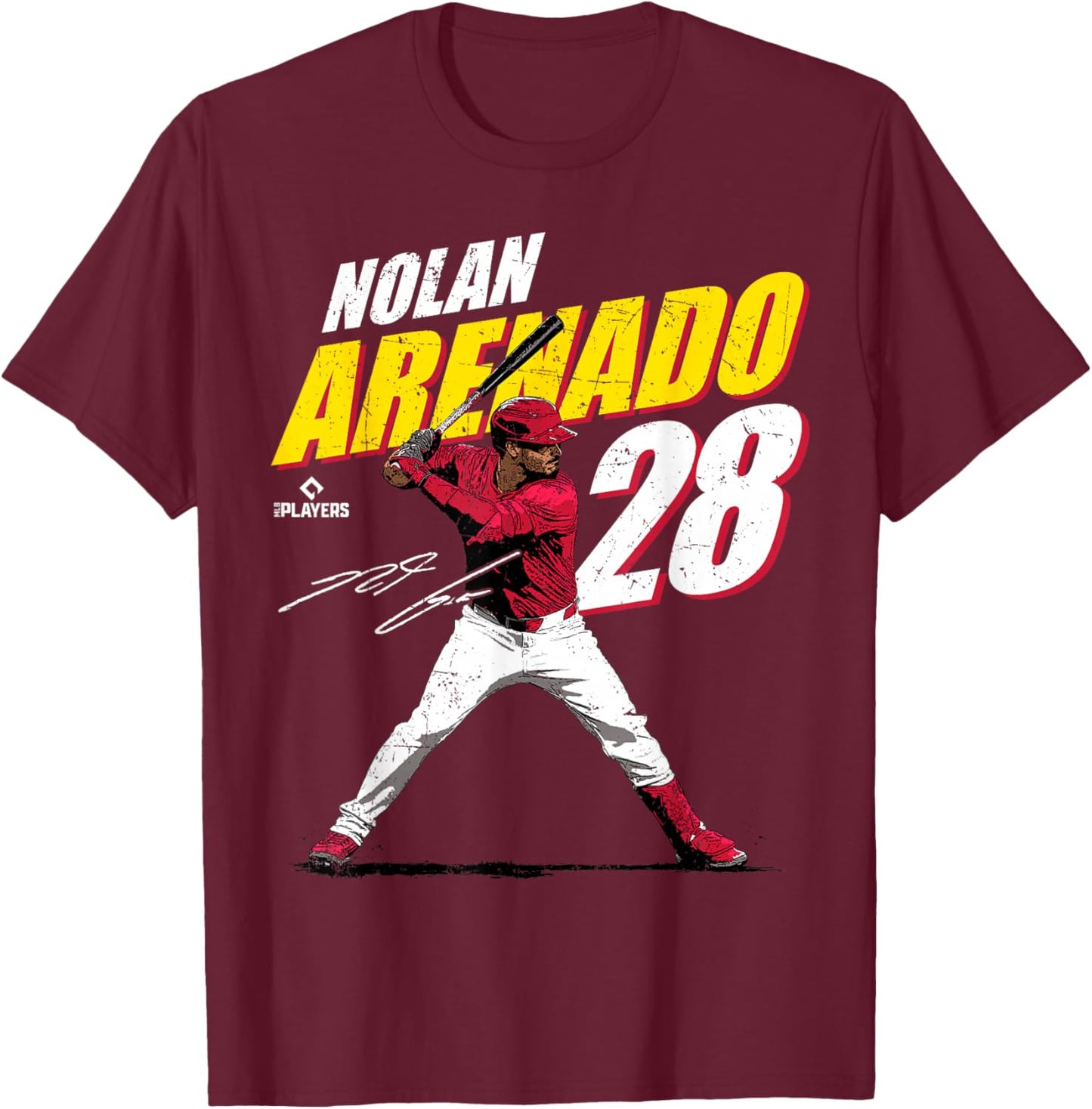 License Champs Nolan Arenado MLBPA St. Louis Baseball Fan , Grey, Small, -Adults, Short Sleeve T-Shirt - T-Shirt | Maroon