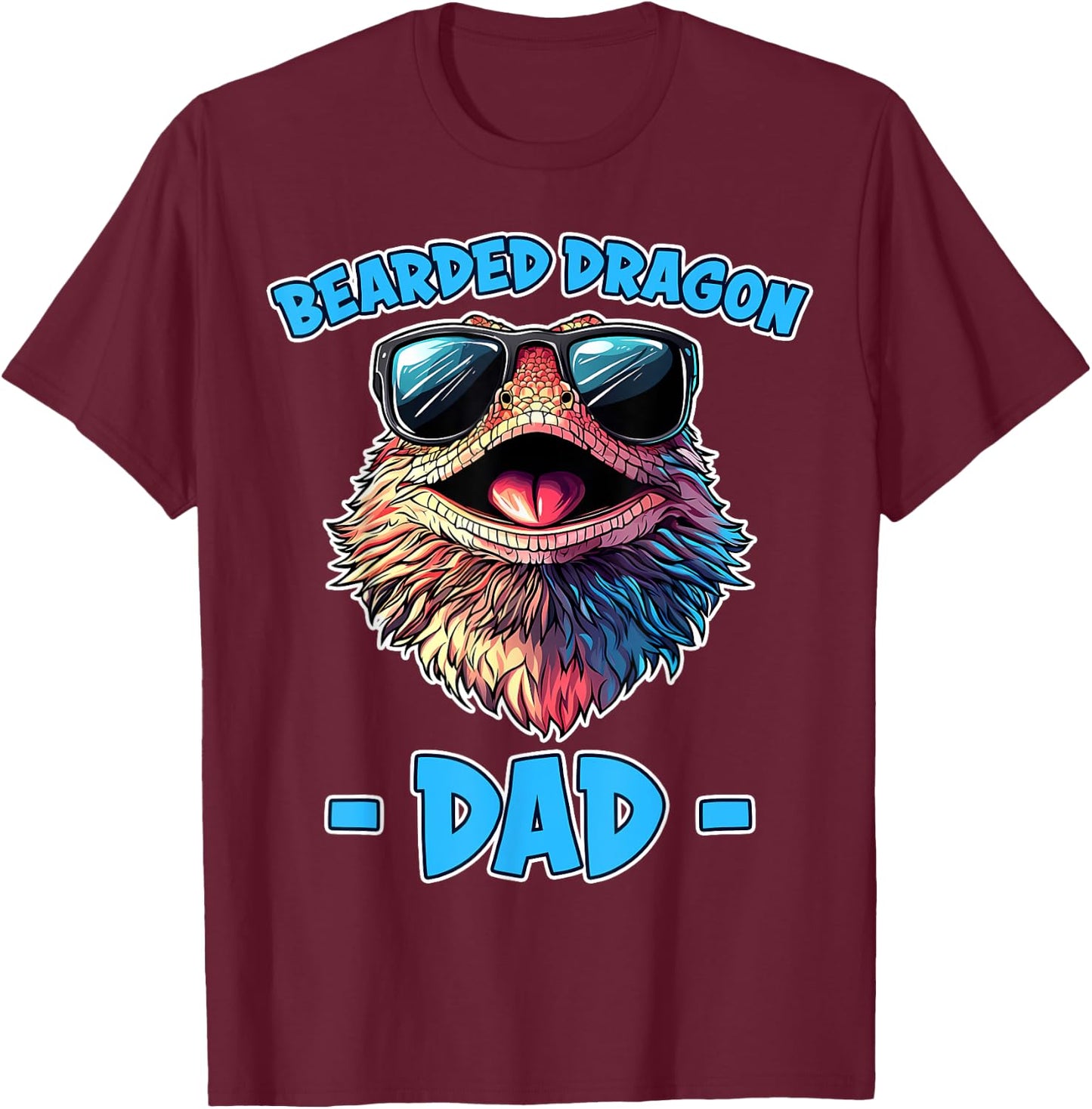 Bearded Dragon Dad Cute Bearded Dragon T-Shirt - T-Shirt | Maroon