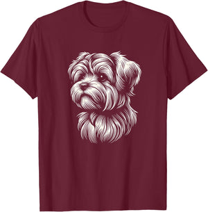 Morkie Dog Face Art Design And Men T-Shirt - T-Shirt | Maroon