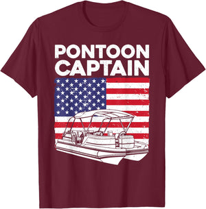 Cool Pontoon Captain Art Women Pontoon Boat Captain T-Shirt - T-Shirt | Maroon