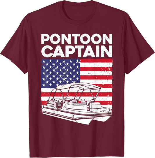 Cool Pontoon Captain Art Women Pontoon Boat Captain T-Shirt - T-Shirt | Maroon