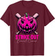 Strike Out Breast Cancer Awareness Baseball Pink Halloween T-Shirt - T-Shirt | Maroon