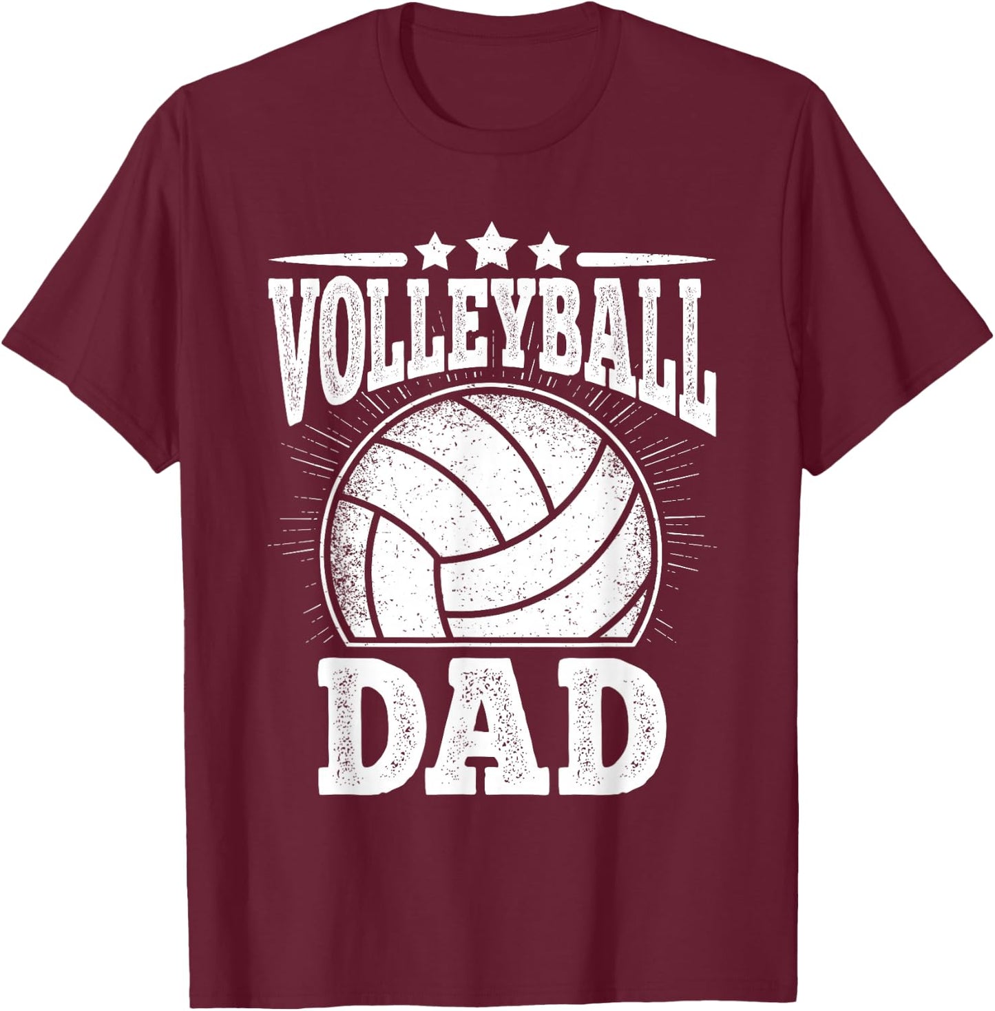Funny Volleyball Dad Vintage Daddy Volleyball Player Men T-Shirt - T-Shirt | Maroon