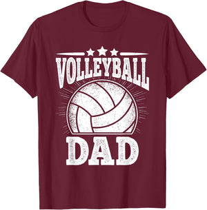 Funny Volleyball Dad Vintage Daddy Volleyball Player Men T-Shirt - T-Shirt | Maroon
