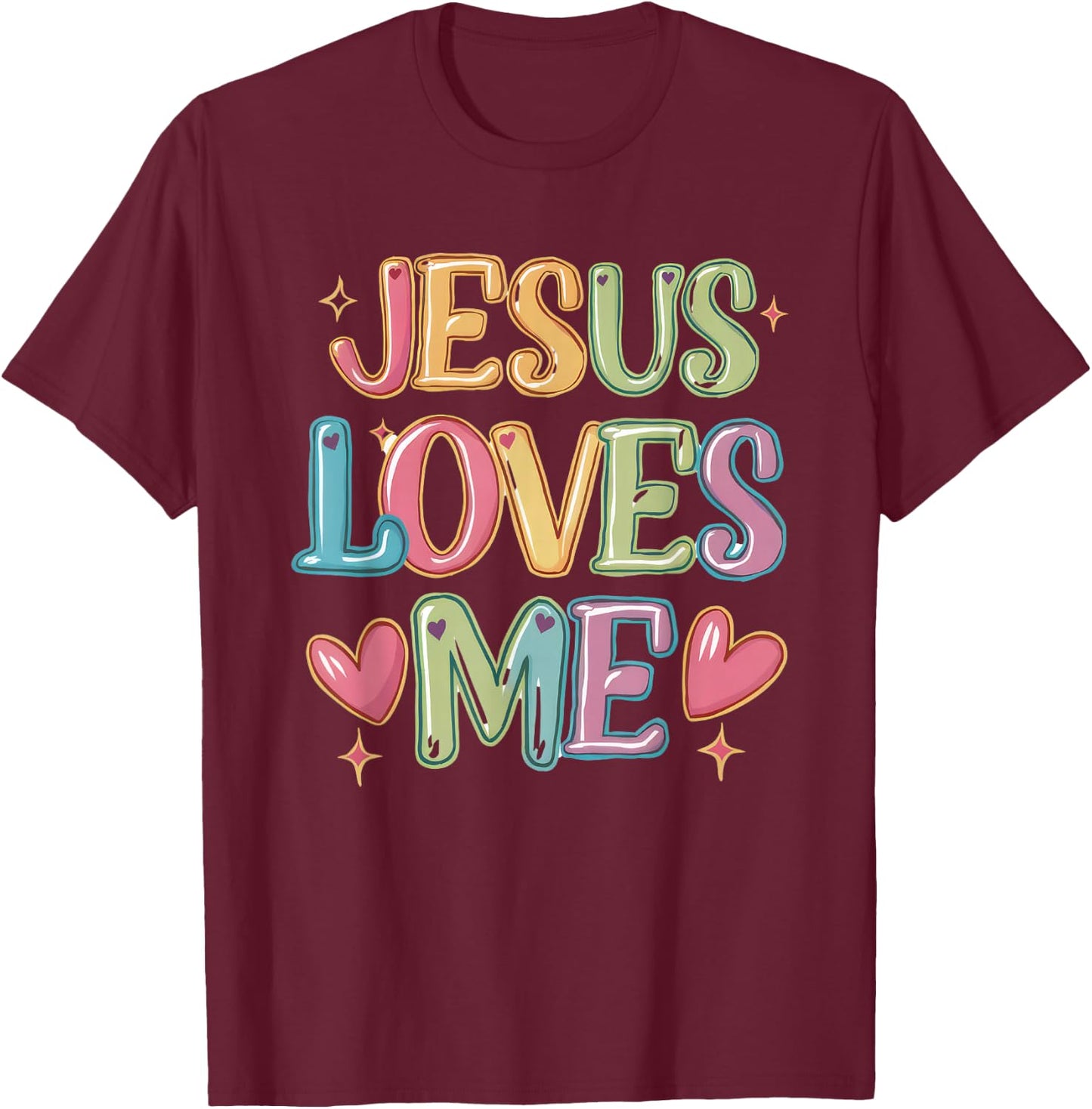 Jesus Loves Me! Christian Kids back to school T-Shirt - T-Shirt | Maroon