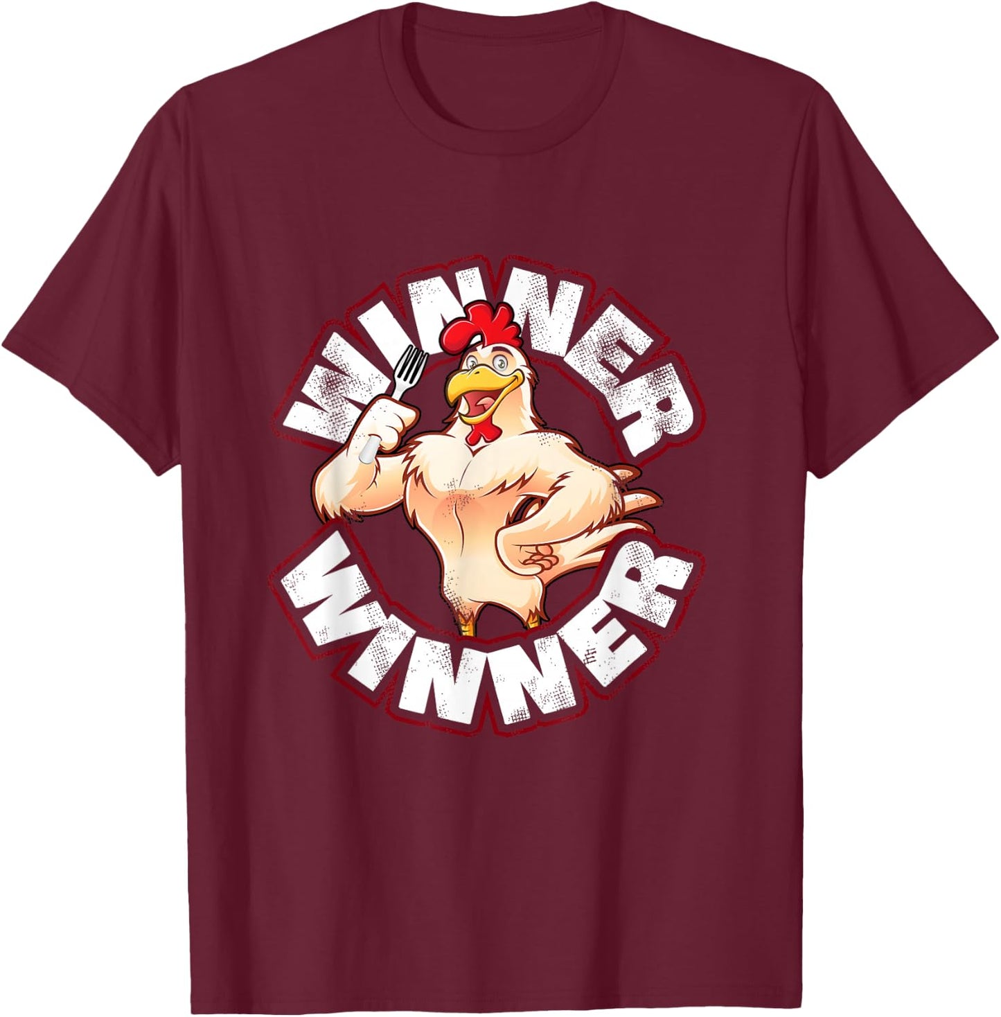 Winner Chicken Lucky Casino Gambling Blackjack Alcohol Shirt T-Shirt - T-Shirt | Maroon