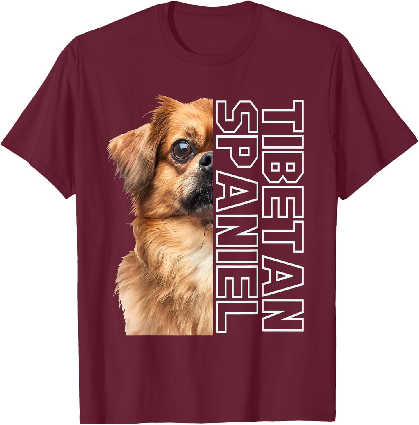 Tibetan Spaniel T-Shirt - T-Shirt | Maroon