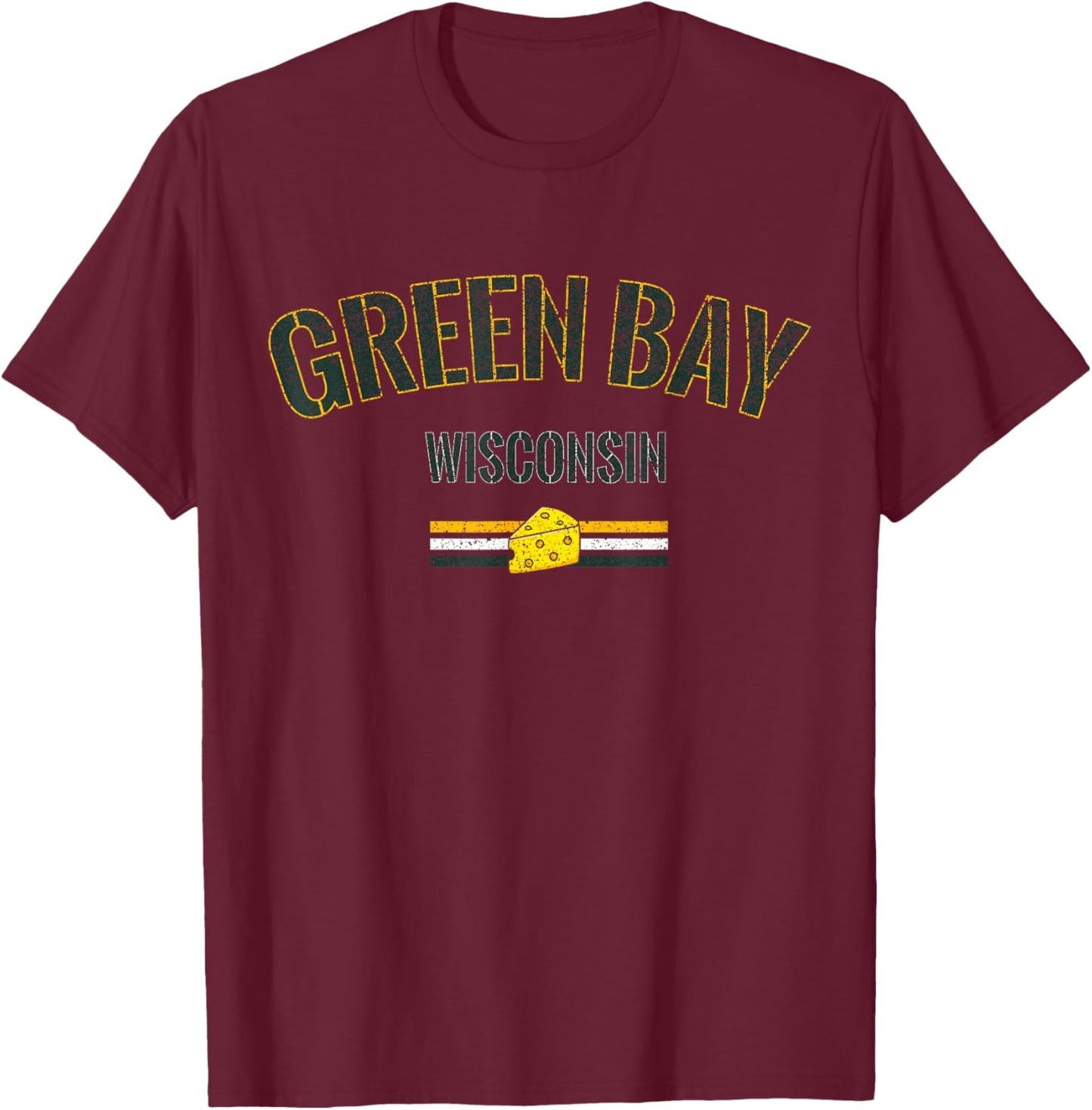 Vintage Green Bay Wisconsin Cheese Pride T-Shirt - T-Shirt | Maroon