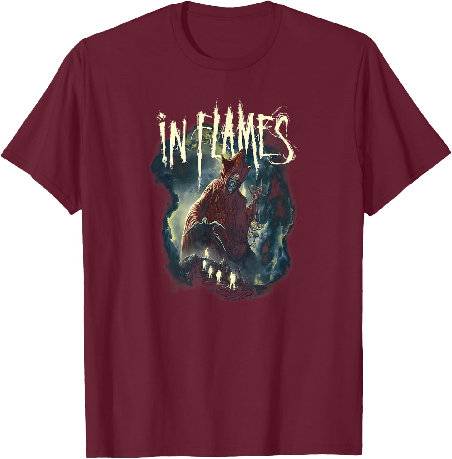 In Flames Foregone Cover , Small, Black T-Shirt - T-Shirt | Maroon