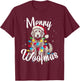 Labradoodle Golden Doodle Dog Merry Woofmas Christmas Lights T-Shirt - T-Shirt | Maroon