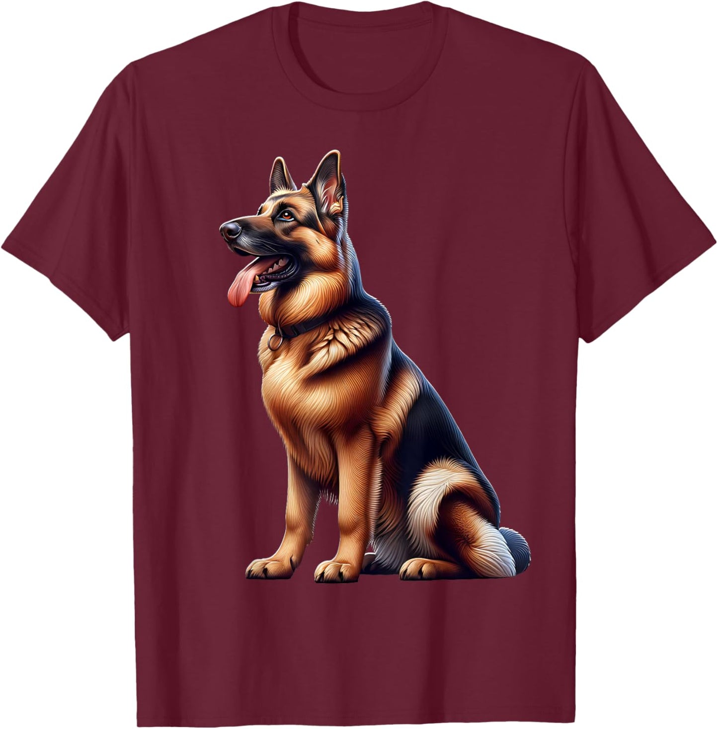 German Shepherd Design Shepherd T-Shirt - T-Shirt | Maroon