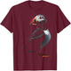 Puffin Animal Graphic Art Puffin T-Shirt - T-Shirt | Maroon
