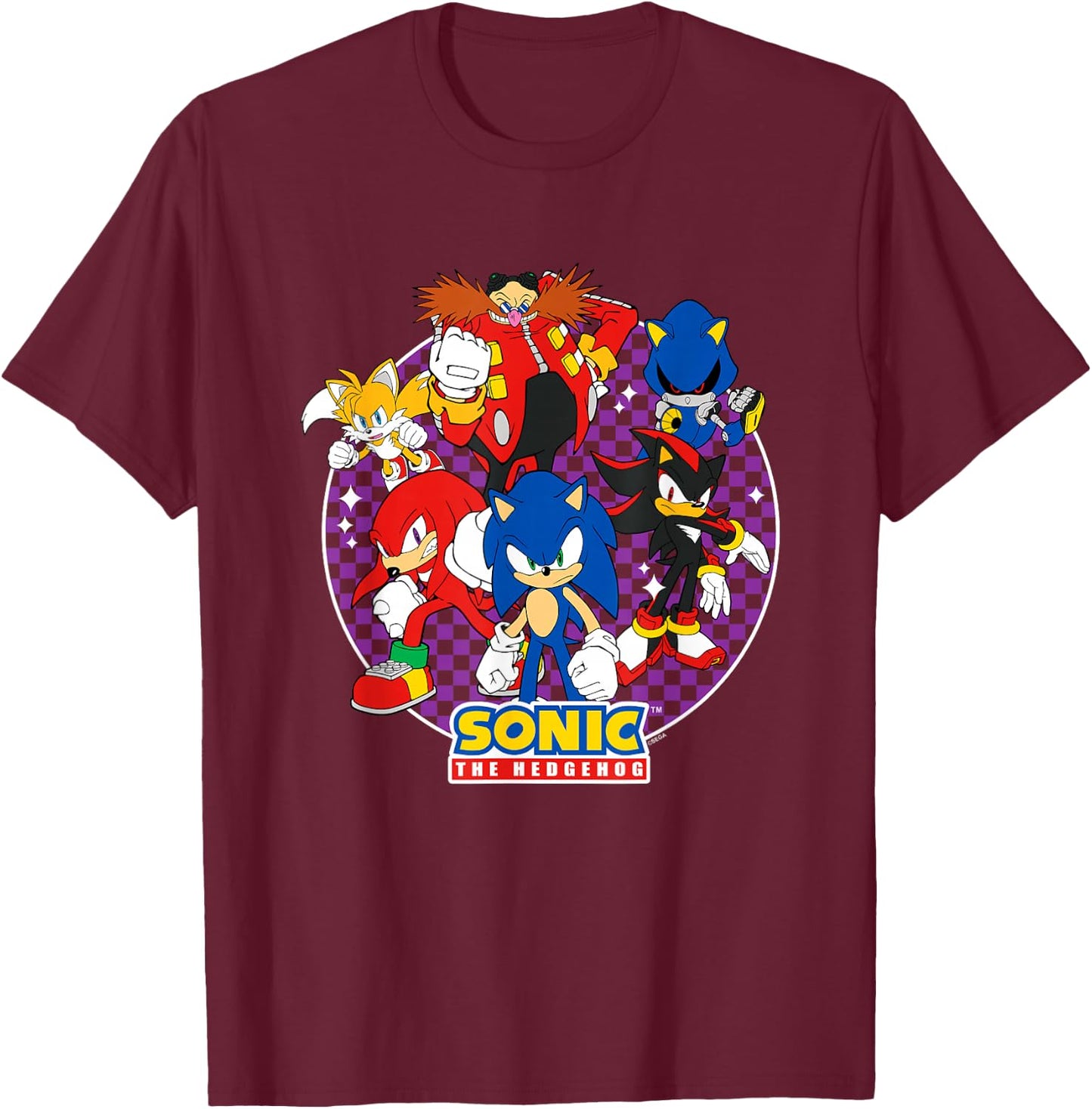 Sonic The Hedgehog Heroes & Villains Epic Portrait T-Shirt - T-Shirt | Maroon