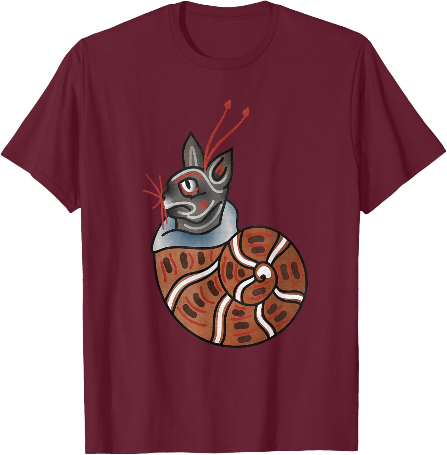 Cat-Snail - Medieval Marginalia Cat Snail - MargiKnights Women Kids T-Shirt - T-Shirt | Maroon