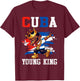 Cuba Young King Cuban Boy African Proud Cuban Flag T-Shirt - T-Shirt | Maroon