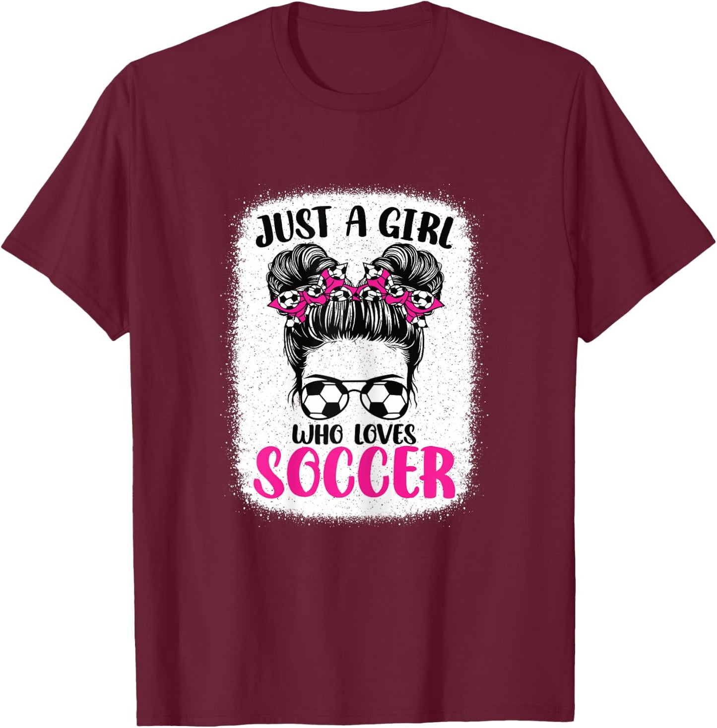 Just A Girl Who Loves Soccer Cute Girls Kids Soccer Player T-Shirt - T-Shirt | Maroon