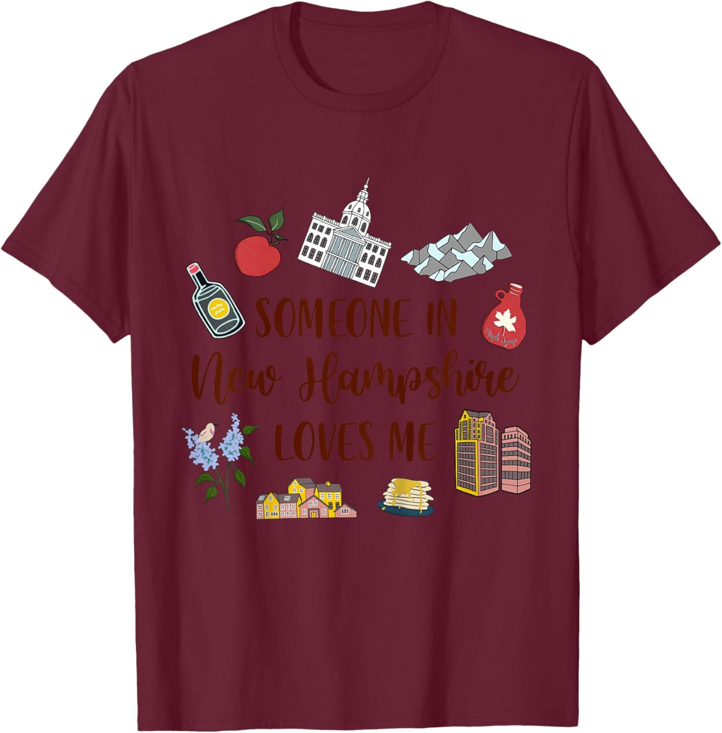 Kids New Hampshire Baby Travel Someone In New Hampshire Loves Me T-Shirt - T-Shirt | Maroon