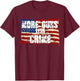 More Guns Less Crime Shirt Pro Gun USA American Flag Patriot Men T-Shirt - T-Shirt | Maroon