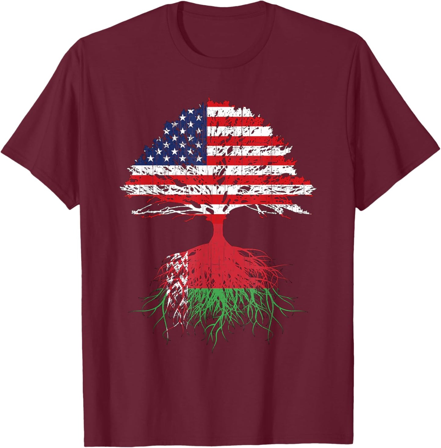 Belarus Roots American Grown Belarussian Shirt Men Women Kid T-Shirt - T-Shirt | Maroon