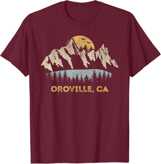 Oroville California Mountain Sunset Sunrise CA T-Shirt - T-Shirt | Maroon