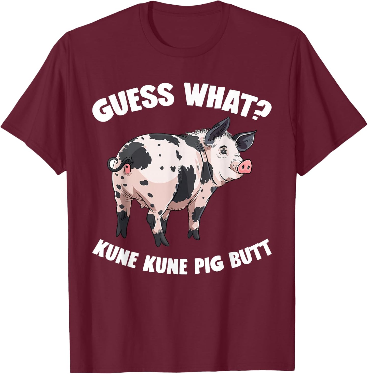 Kune Kune Pig Breeder Plush Stuffed Animal Kunekune Pig T-Shirt - T-Shirt | Maroon