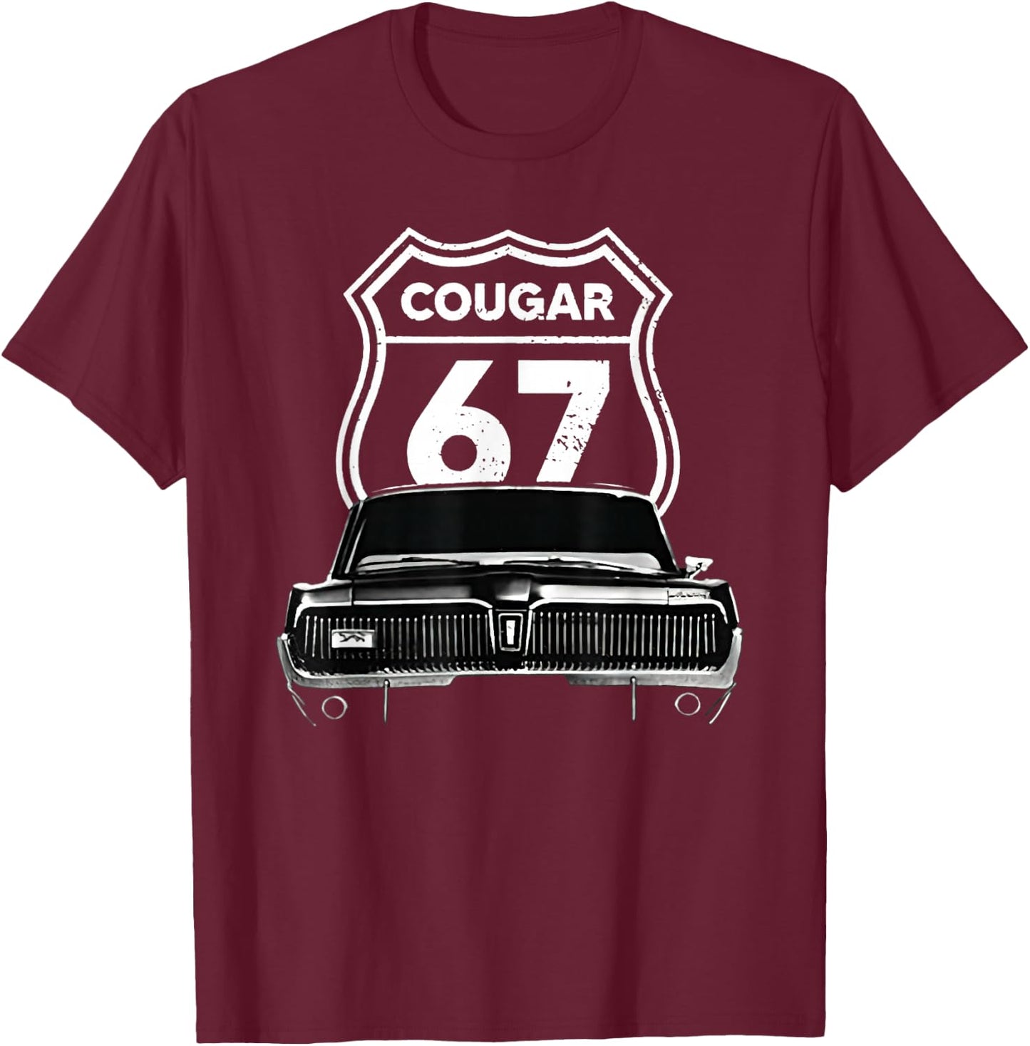 1967 Mercury classic Cougar cars T-Shirt - T-Shirt | Maroon