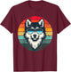 Cool Retro Wolf in Sunglasses 70s 80s 90s Novelty Funny Wolf T-Shirt - T-Shirt | Maroon