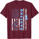 Believe Bigfoot Prostate Cancer Awareness US Flag T-Shirt - T-Shirt | Maroon