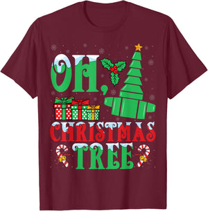 Oh Christmas Tree Xmas Light Respiratory Therapist Christmas T-Shirt - T-Shirt | Maroon
