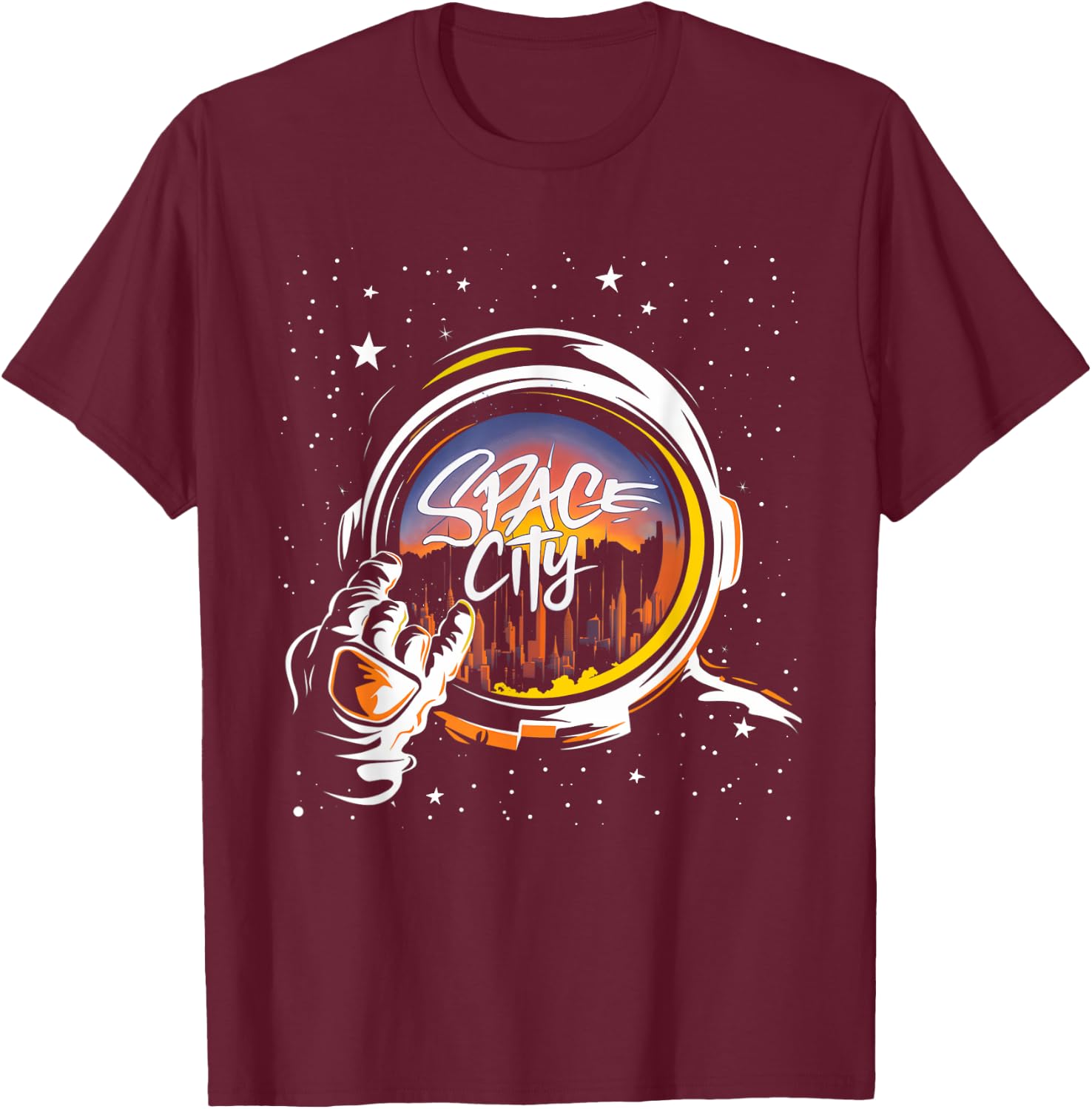 Lovely Houston Last Name Cartoon Retro Art Lovers Space City T-Shirt - T-Shirt | Maroon