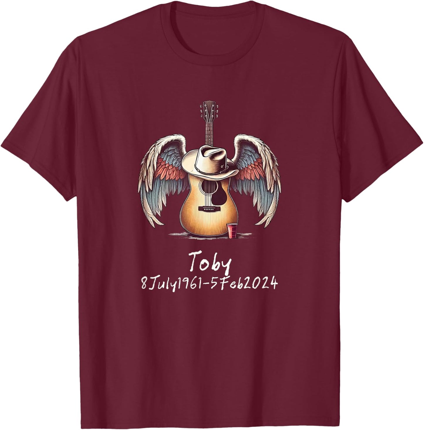 Toby Wings Guitar Red Cup T-Shirt - T-Shirt | Maroon