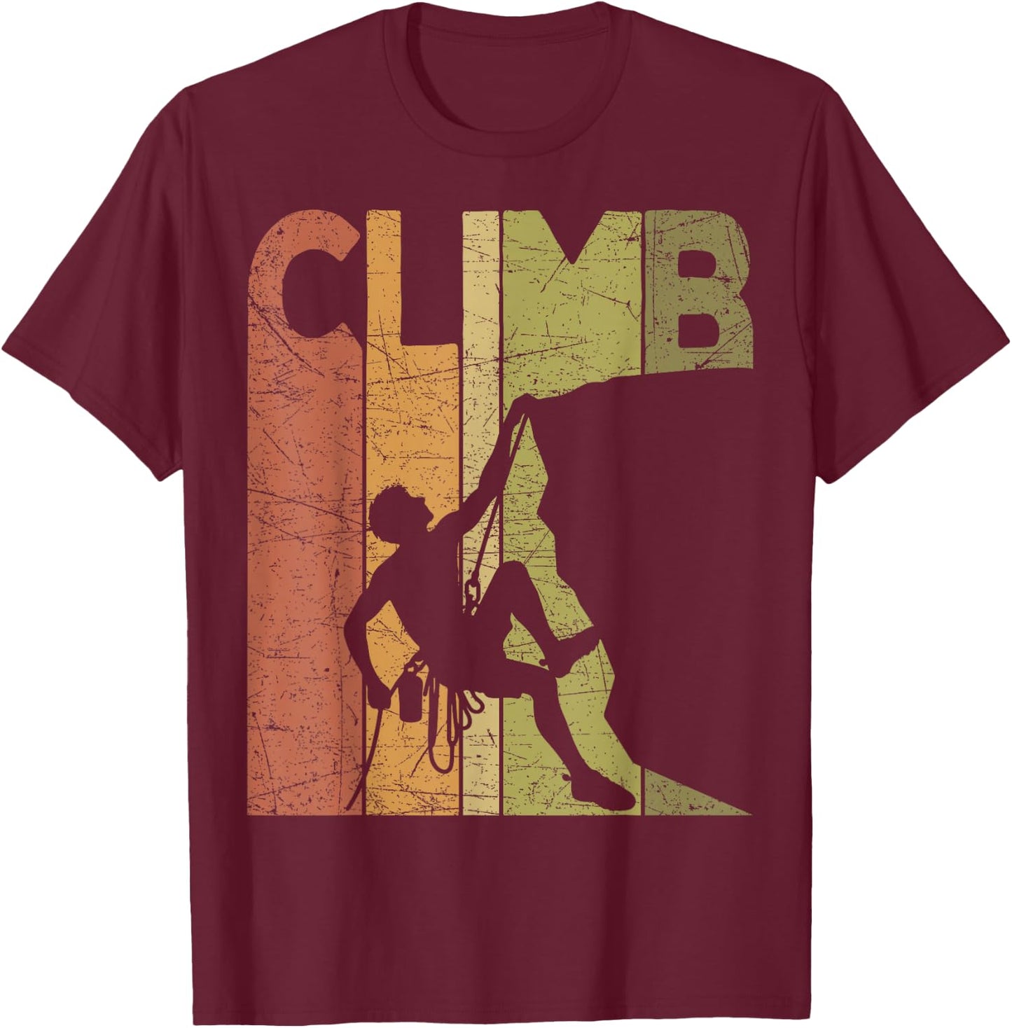 Climber Vintage Rock Climbing Retro Bouldering Climber T-Shirt - T-Shirt | Maroon