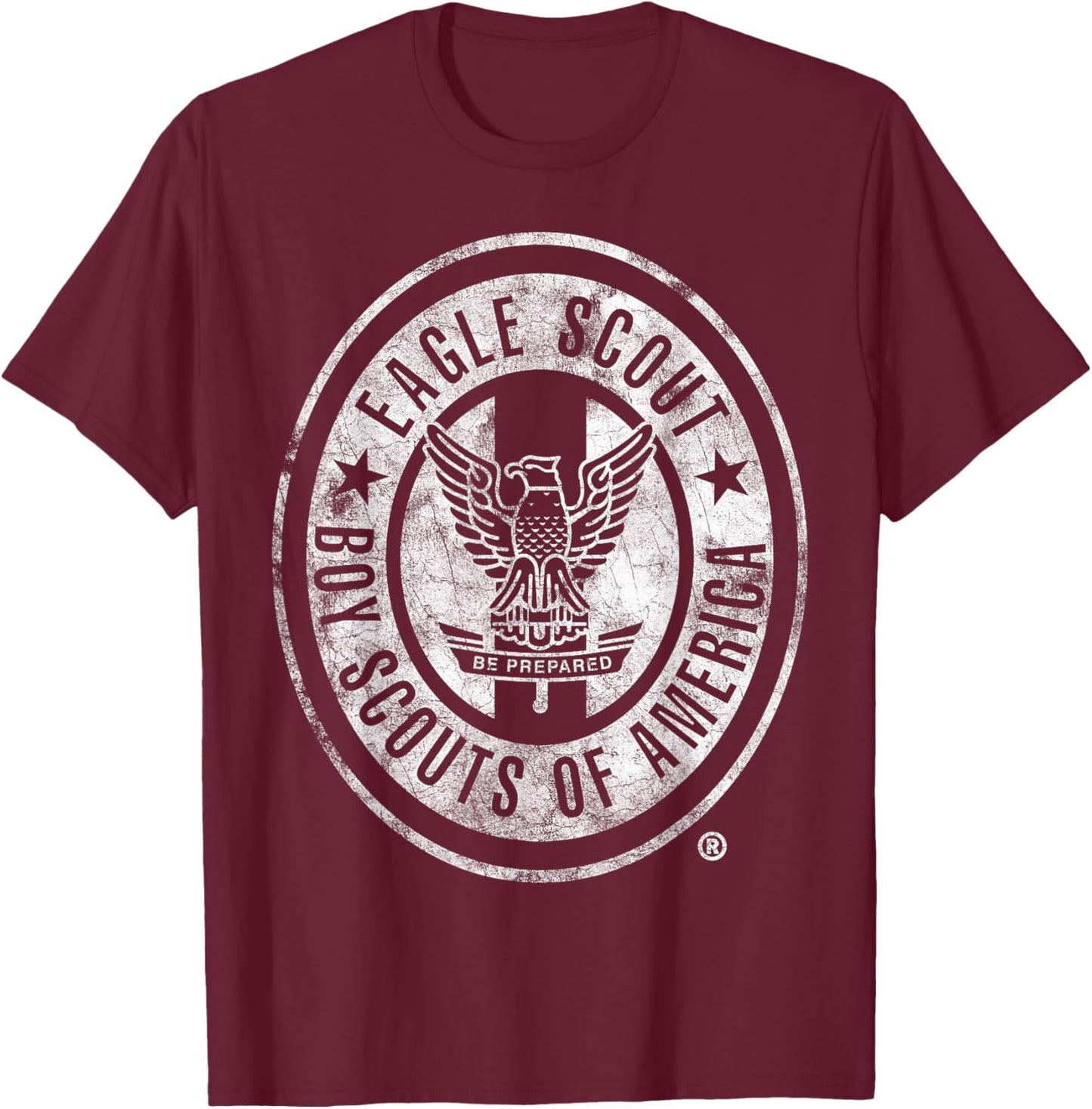Eagle Scout Vintage (White Distressed) T-Shirt - T-Shirt | Maroon