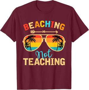 Beaching Not Teaching Teacher Mode Off Summer Vacay T-Shirt - T-Shirt | Maroon