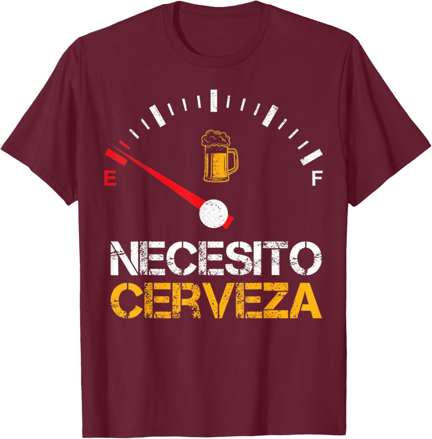Necesito Cerveza Funny Quote Saying Spanish Beer Lover T-Shirt - T-Shirt | Maroon