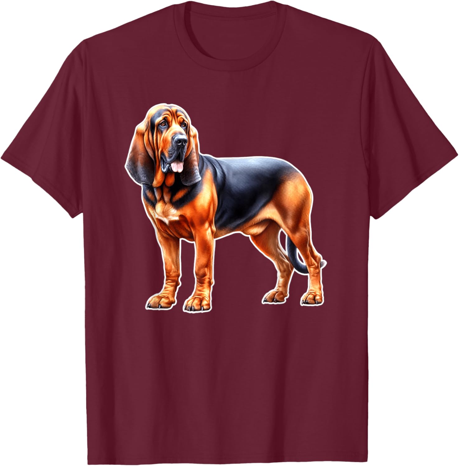 Bloodhound Dog T-Shirt - T-Shirt | Maroon