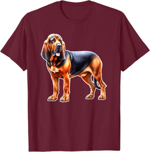 Bloodhound Dog T-Shirt - T-Shirt | Maroon