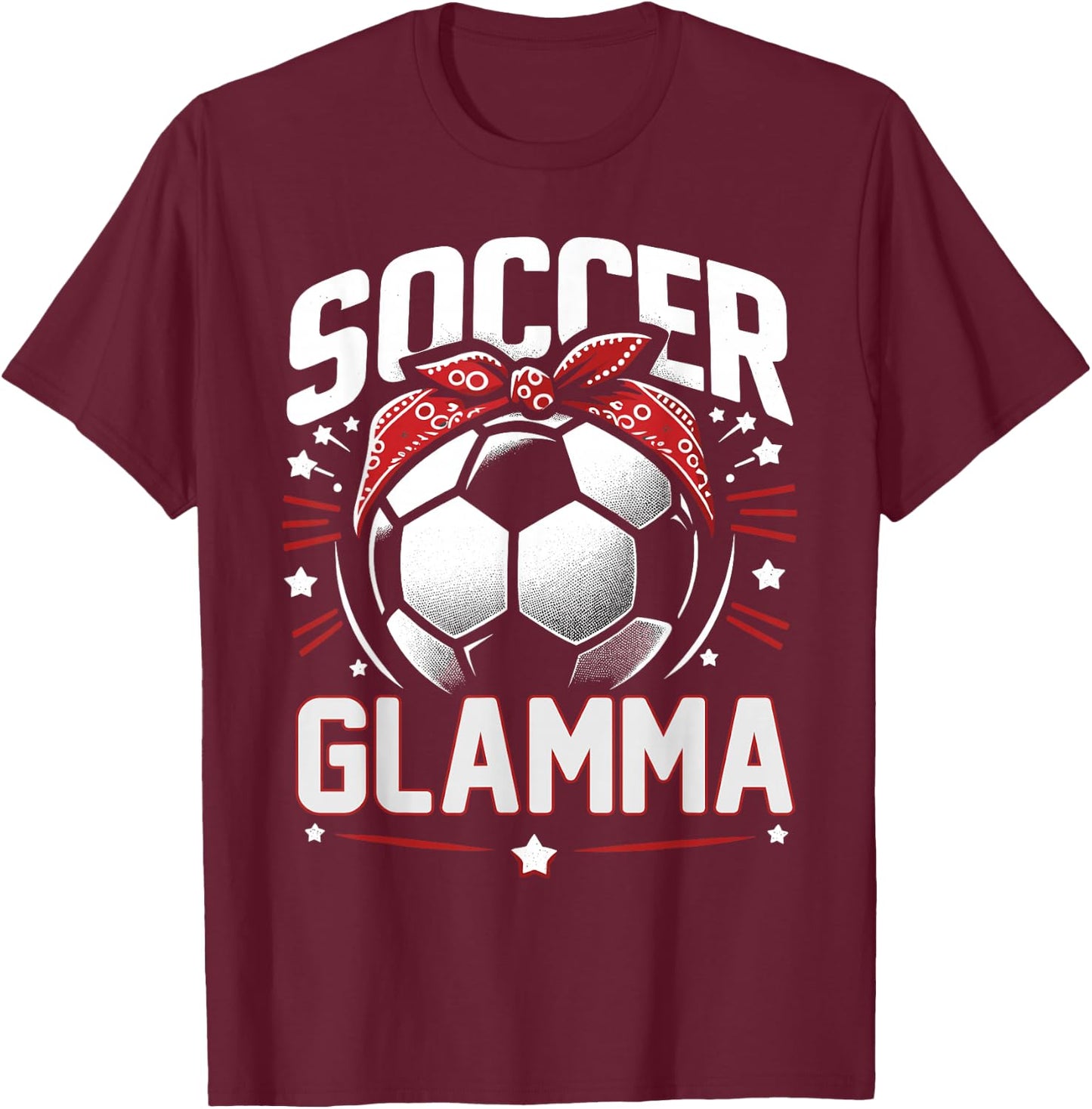 Soccer Glamma Cute Soccer Sports Mother's Day T-Shirt - T-Shirt | Maroon