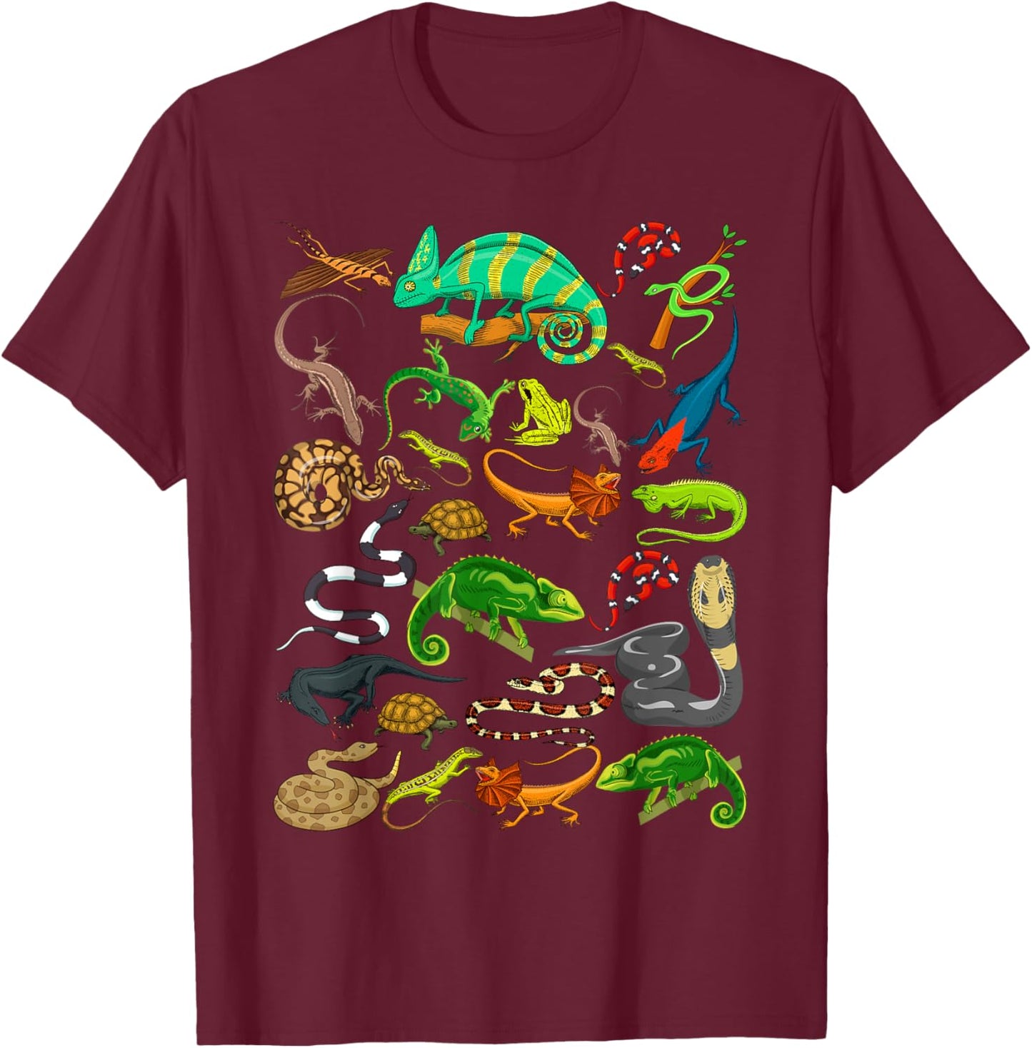 Reptile Heart Snake Lizard T-Shirt - T-Shirt | Maroon