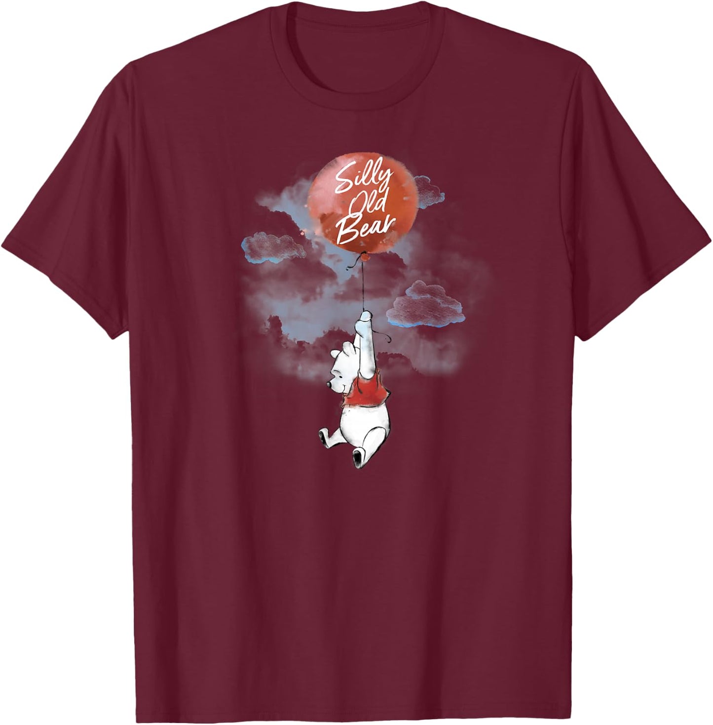 Winnie The Pooh - Silly Old Bear Balloon T-Shirt - T-Shirt | Maroon