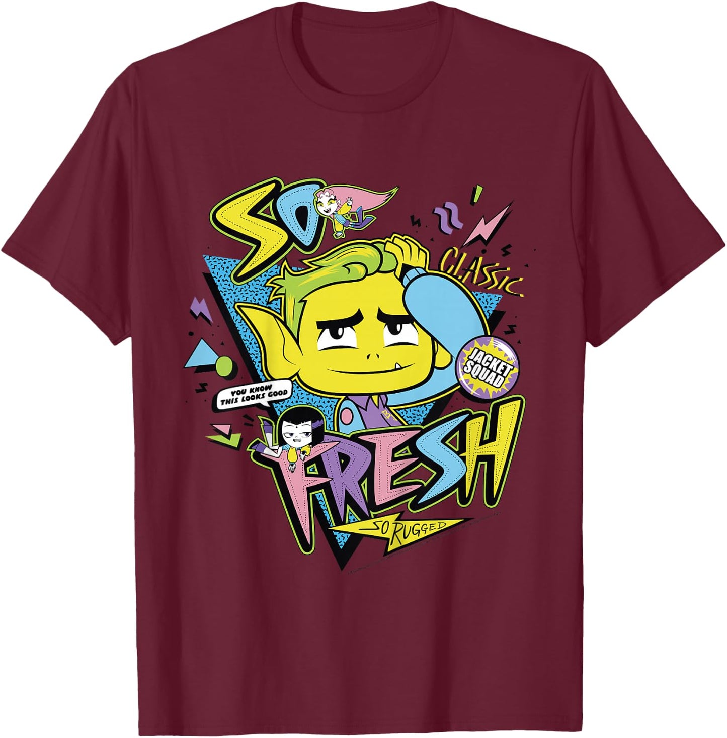 Kids DC Comics Teen Titans Go! Beast Boy So Fresh So Rugged T-Shirt - T-Shirt | Maroon