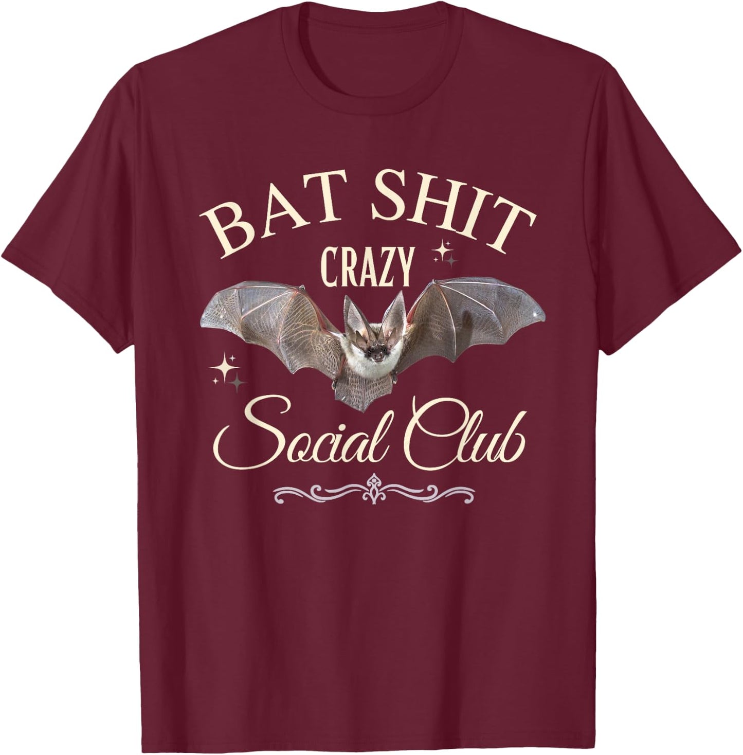 Bat Shit Crazy Social Club T-Shirt - T-Shirt | Maroon