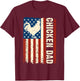 Chicken Dad Retro USA Flag Father's Day Farmers Daddy Men T-Shirt - T-Shirt | Maroon