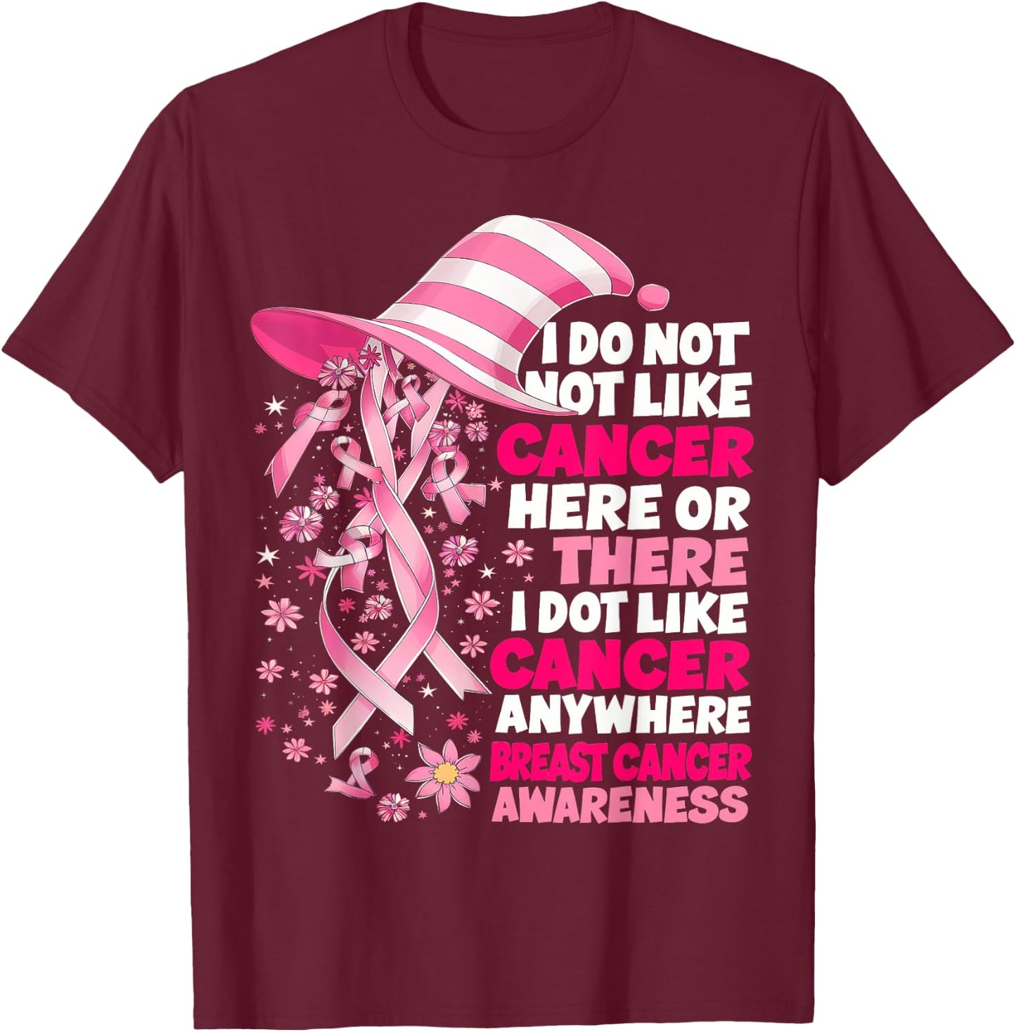 I Do Not Like Cancer Here Or There I Do Not Like Cancer T-Shirt - T-Shirt | Maroon