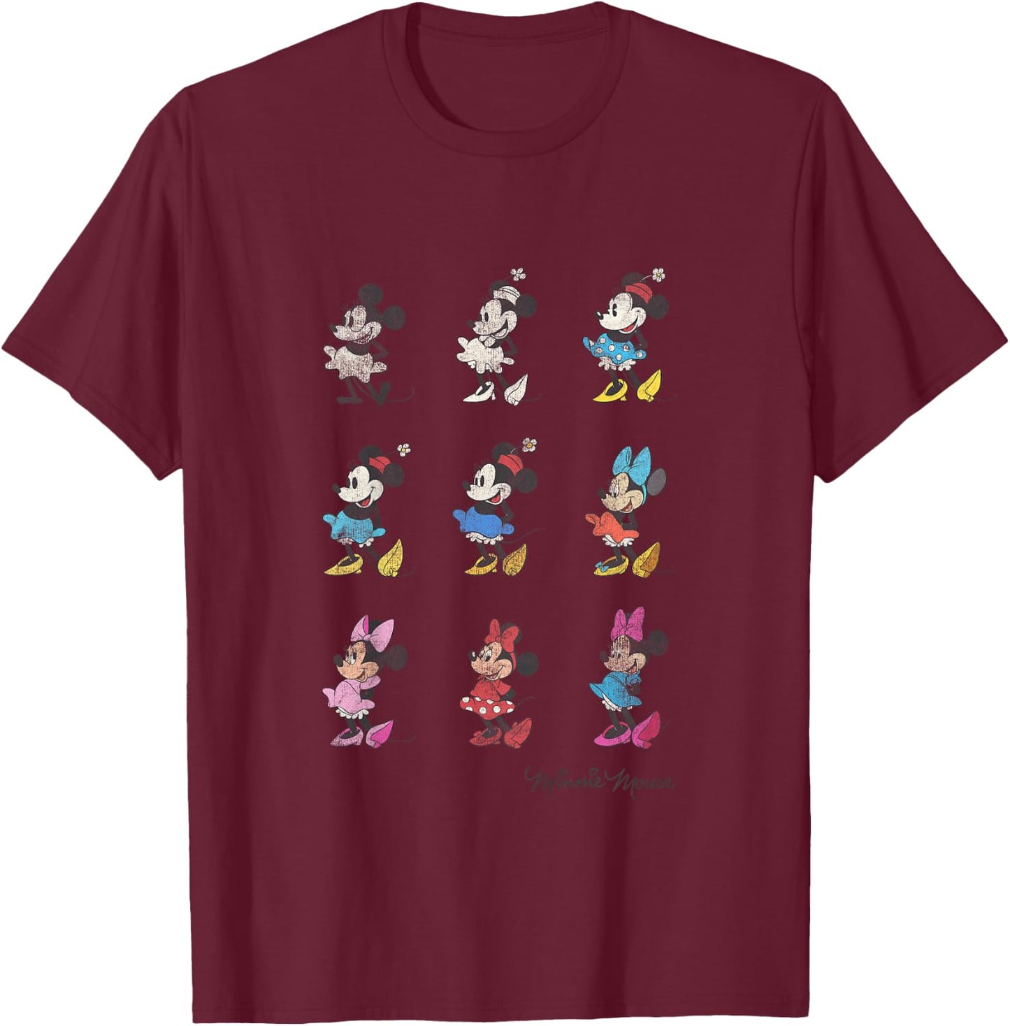 Kids Disney Mickey And Friends Classic Minnie Through The Years T-Shirt - T-Shirt | Maroon