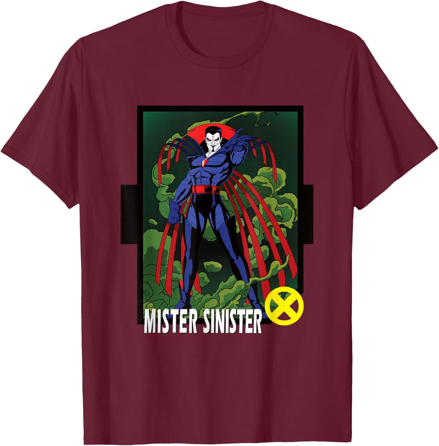 Marvel X-Men '97 Classic Mr. Sinister Vintage Villain Panel T-Shirt - T-Shirt | Maroon
