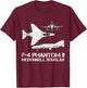 McDonnell Douglas F-4 Phantom II Blueprint Aircraft T-Shirt - T-Shirt | Maroon